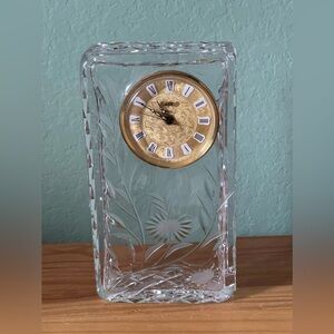 Vintage ACC Crystal Clock 8x4.5x2” Made In Germany Excellent Work